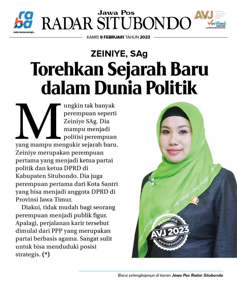 ZEINIYE S.Ag Torehkan Sejarah Baru Dalam Dunia Politik